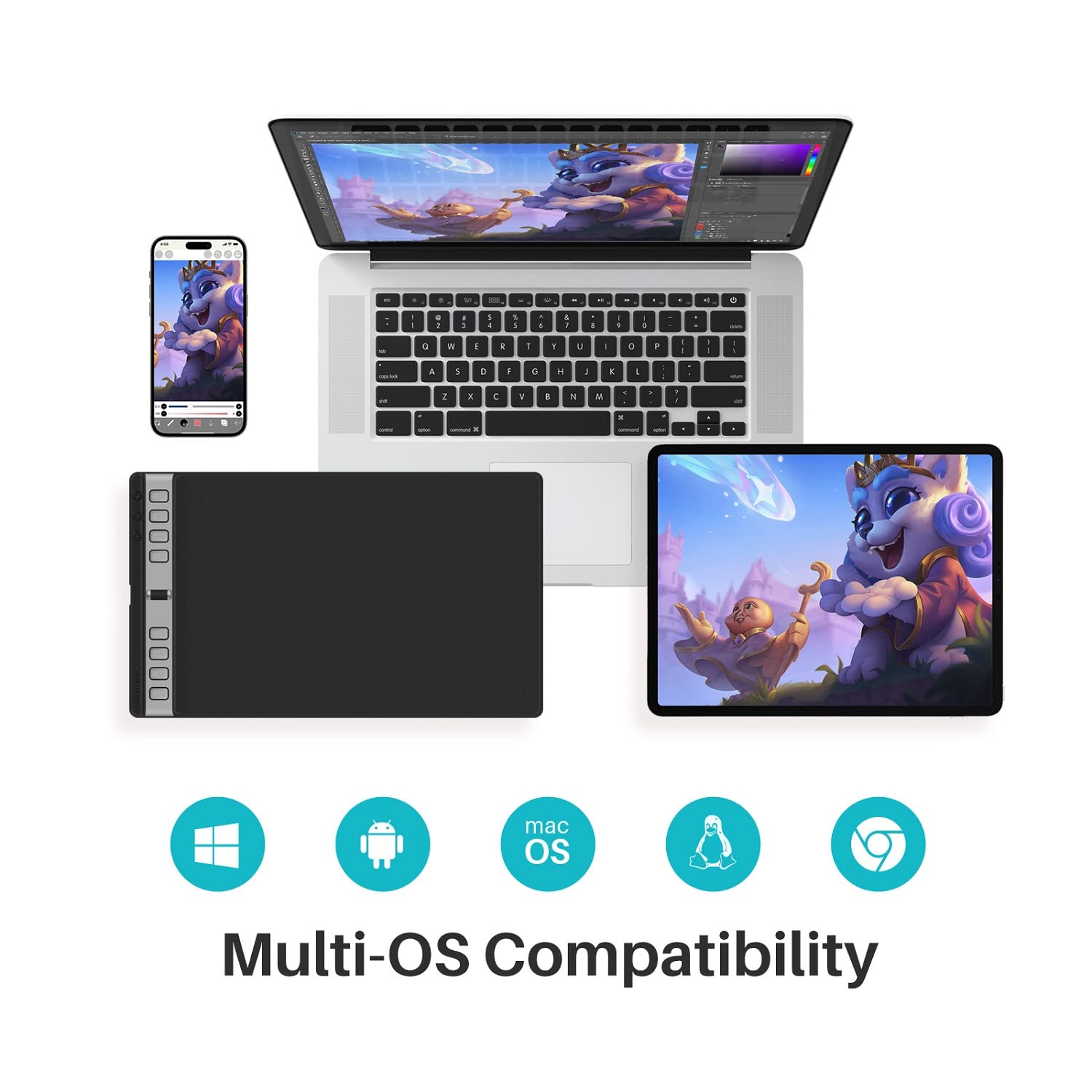 2023 HUION Inspiroy 2 Large Drawing Tablet, 10x6inch Art Tablet with Scroll Wheel 3-Set 8 - Image 2