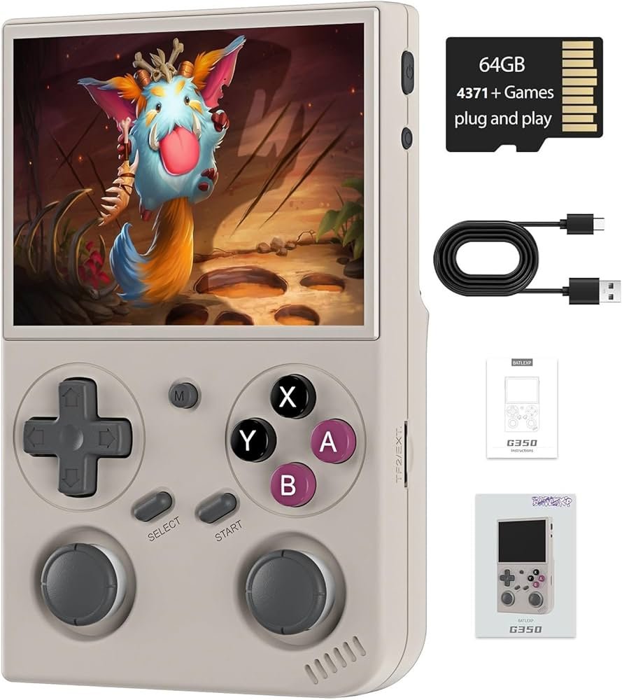 G350 Retro Handheld Game Console , G350 Retro Gaming Console 3.5'' IPS Screen Linux System - Image 2